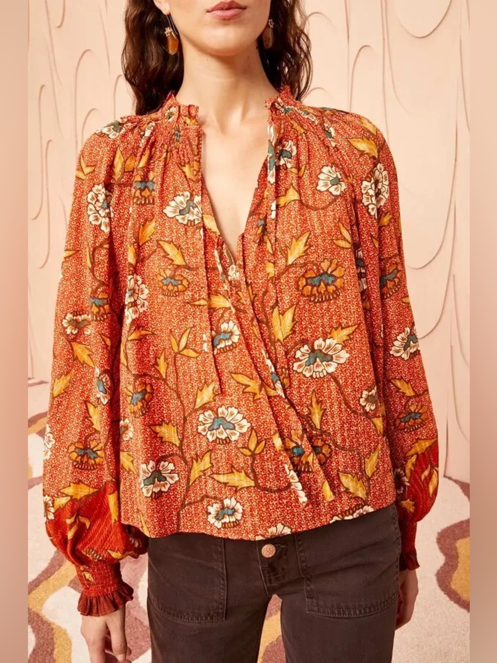 Ulla Johnson Kaitlyn Blouse in Amaryllis Size 4